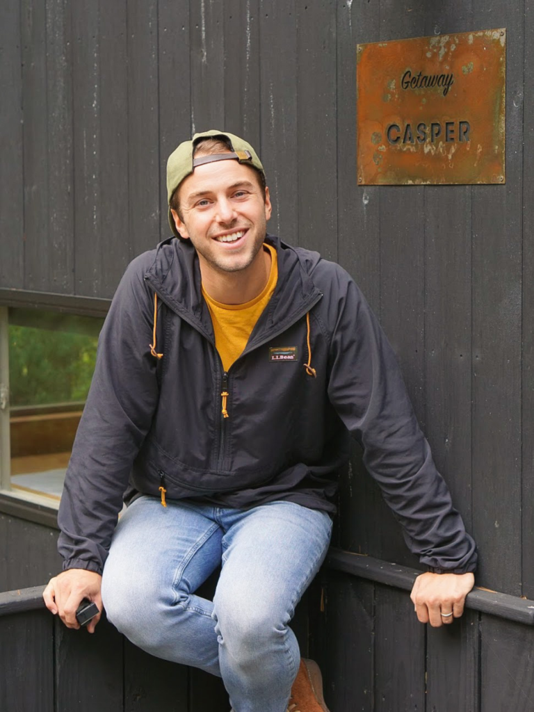 gay man staying at Getaway’s tiny cabins