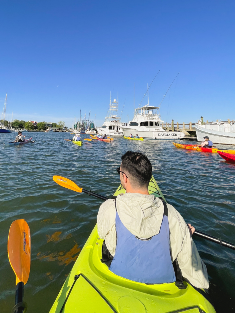 Paddling down Shem Creek in Charleston South Carolina