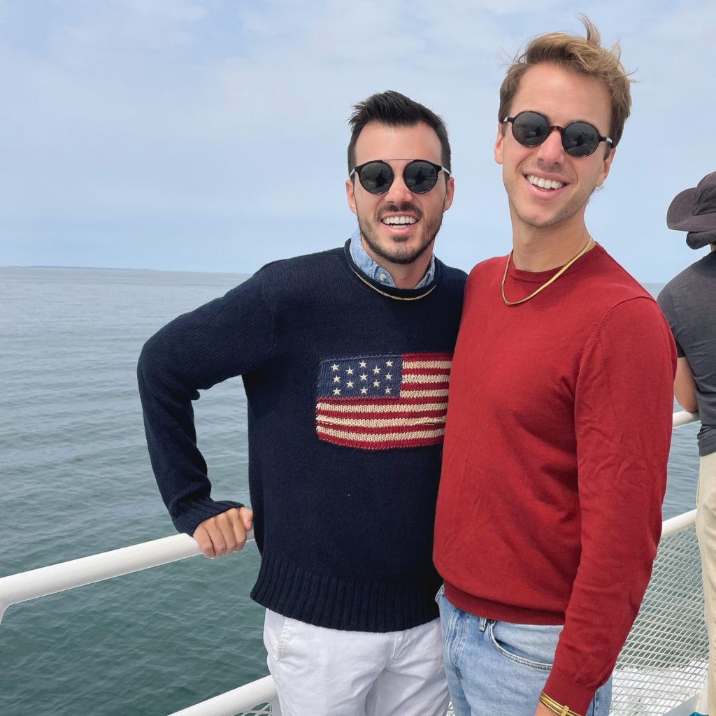 gay couple going whale watching from Cape Cod