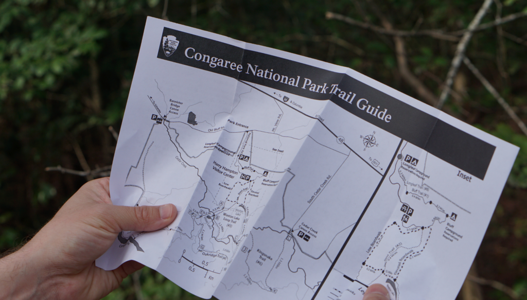 Trail guide for Congaree National Park.